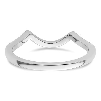 14K White Gold 1/5 ct tw Diamond Contoured Wedding Band – view 6