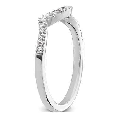 14K White Gold 1/5 ct tw Diamond Contoured Wedding Band – view 7