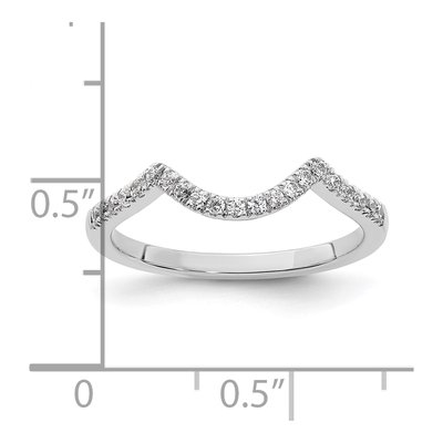 14K White Gold 1/5 ct tw Diamond Contoured Wedding Band – view 8