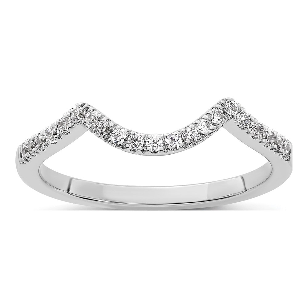 14K White Gold 0.21 ct Contoured Diamond Band