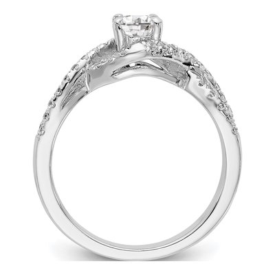 14K White Gold Diamond Criss-Cross Engagement Ring Semi-Mount – view 3