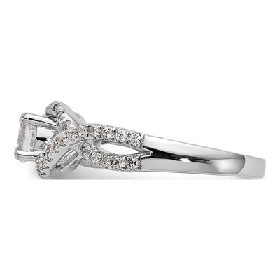 14K White Gold Diamond Criss-Cross Engagement Ring Semi-Mount – view 4