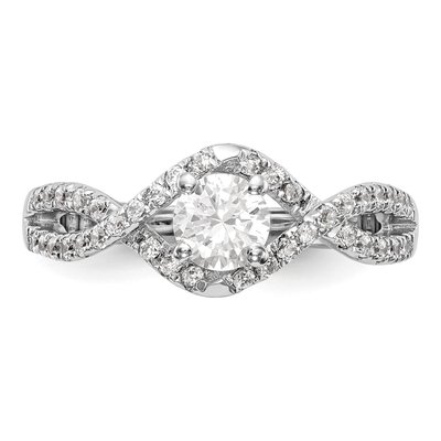 14K White Gold Diamond Criss-Cross Engagement Ring Semi-Mount – view 5