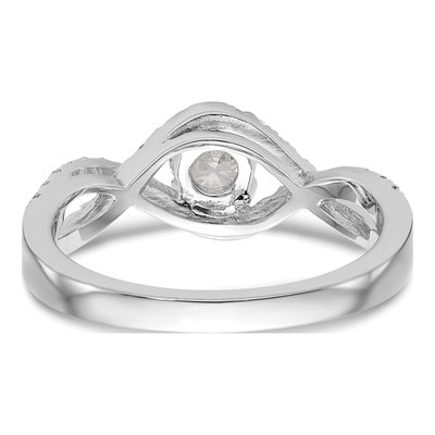 14K White Gold Diamond Criss-Cross Engagement Ring Semi-Mount – view 6