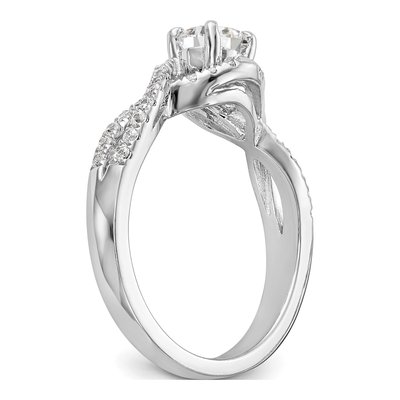 14K White Gold Diamond Criss-Cross Engagement Ring Semi-Mount – view 7