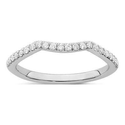 14K White Gold 1/5 ct tw Diamond Wedding Band