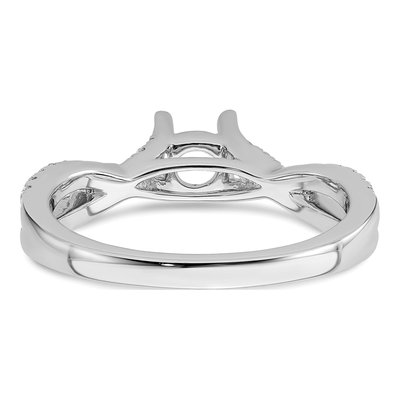 14K White Gold Diamond Criss-Cross Engagement Ring Semi-Mount – view 6