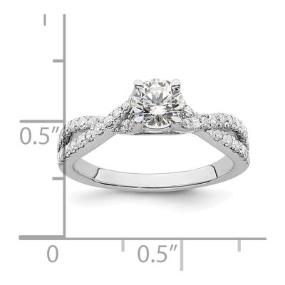 14K White Gold Diamond Criss-Cross Engagement Ring Semi-Mount – view 8