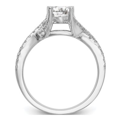 14K White Gold Diamond Criss-Cross Engagement Ring Semi-Mount – view 3
