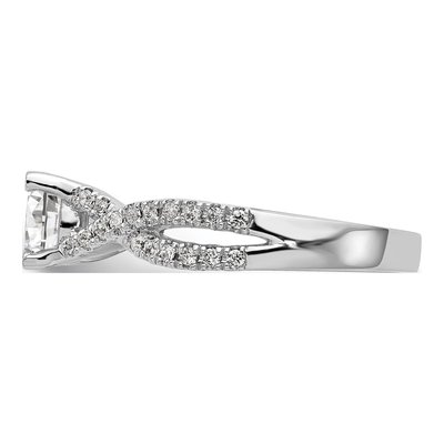 14K White Gold Diamond Criss-Cross Engagement Ring Semi-Mount – view 4