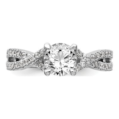 14K White Gold Diamond Criss-Cross Engagement Ring Semi-Mount – view 5