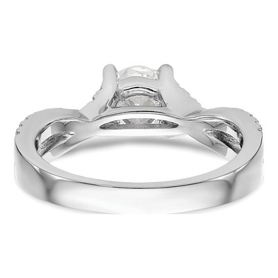 14K White Gold Diamond Criss-Cross Engagement Ring Semi-Mount – view 6