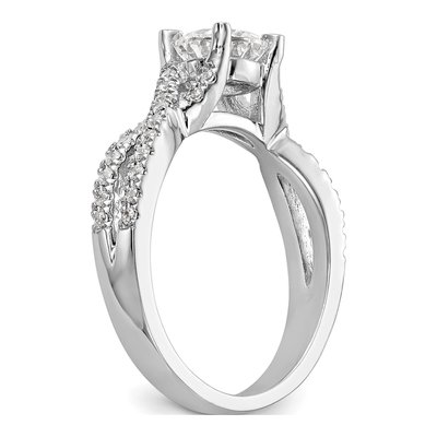 14K White Gold Diamond Criss-Cross Engagement Ring Semi-Mount – view 7