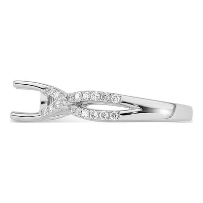 14K White Gold Diamond Engagement Ring Semi-Mount – view 3