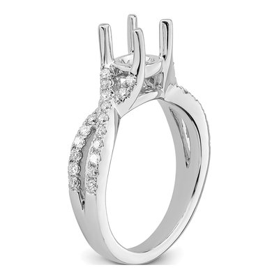 14K White Gold Diamond Engagement Ring Semi-Mount – view 6