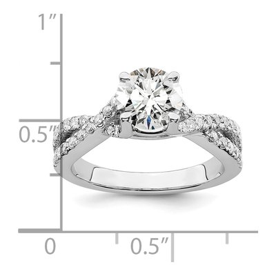 14K White Gold Diamond Engagement Ring Semi-Mount – view 7