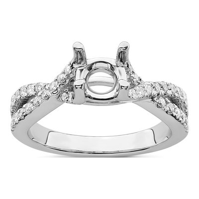 14K White Gold Diamond Engagement Ring Semi-Mount – view 8