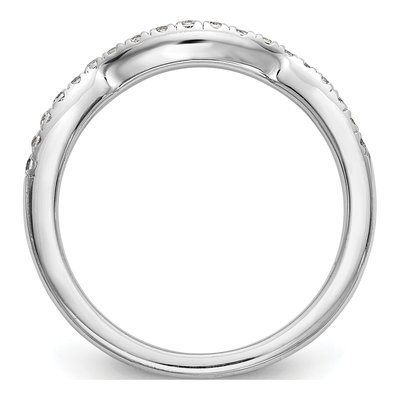 14K White Gold 1/4 ct tw Diamond Contour Wedding Band – view 2