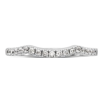 14K White Gold 1/4 ct tw Diamond Contour Wedding Band – view 4
