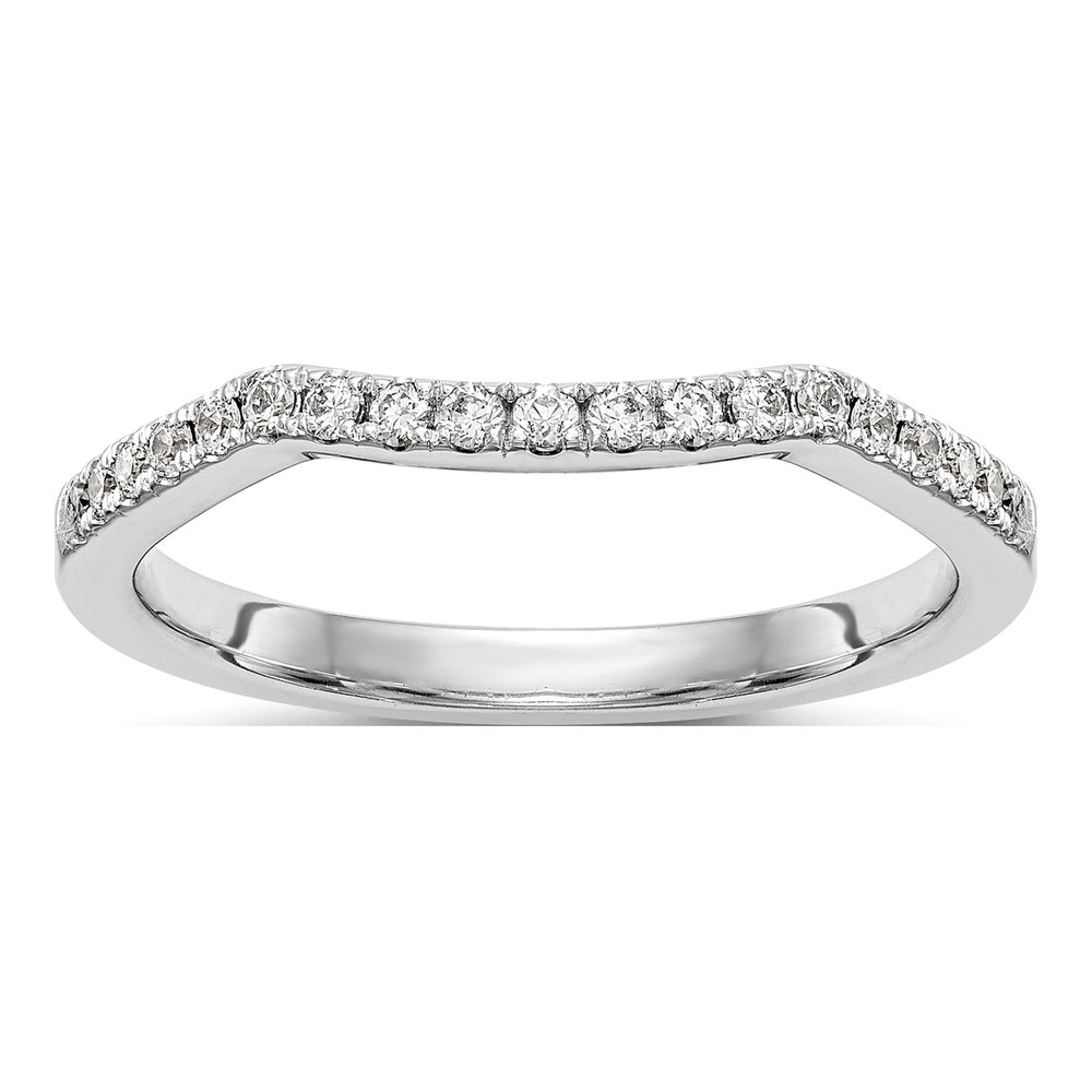 14K White Gold 1/4 ct tw Diamond Contour Wedding Band