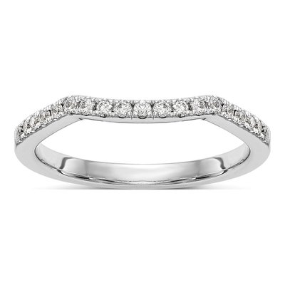 14K White Gold 1/4 ct tw Diamond Contour Wedding Band