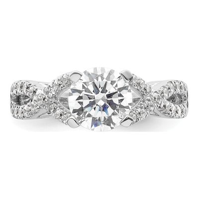 14K White Gold Diamond Engagement Ring Semi-Mount – view 5
