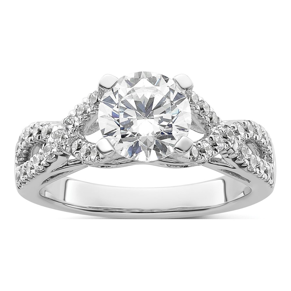 14K White Gold Diamond Semi-Mount Engagement Ring