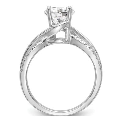 14K White Gold Diamond Criss-Cross Engagement Ring Semi-Mount – view 2