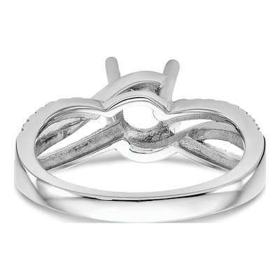 14K White Gold Diamond Criss-Cross Engagement Ring Semi-Mount – view 5