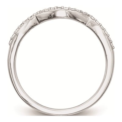14K White Gold Diamond Contoured Wedding Band Mounting – view 3