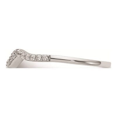 14K White Gold Diamond Contoured Wedding Band Mounting – view 4