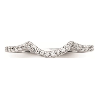 14K White Gold Diamond Contoured Wedding Band Mounting – view 5