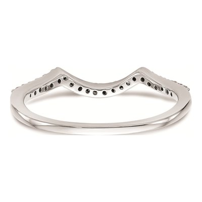 14K White Gold Diamond Contoured Wedding Band Mounting – view 6