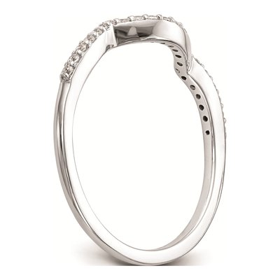 14K White Gold Diamond Contoured Wedding Band Mounting – view 7