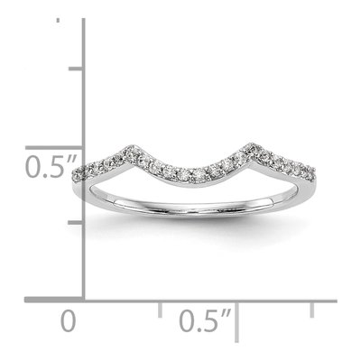 14K White Gold Diamond Contoured Wedding Band Mounting – view 8