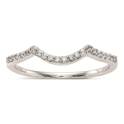 14K White Gold Diamond Contoured Wedding Band Mounting