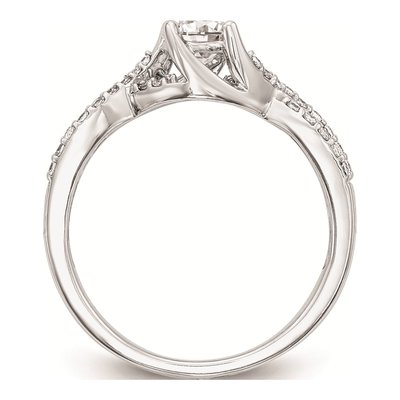 14K White Gold Criss-Cross Diamond Engagement Ring Mounting – view 3