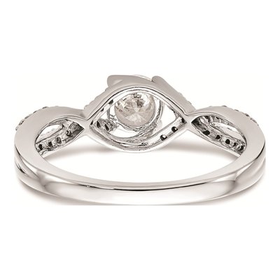 14K White Gold Criss-Cross Diamond Engagement Ring Mounting – view 6