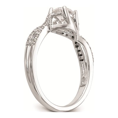 14K White Gold Criss-Cross Diamond Engagement Ring Mounting – view 7