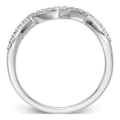 14K White Gold 1/6 ct tw Diamond Contoured Wedding Ring – view 2