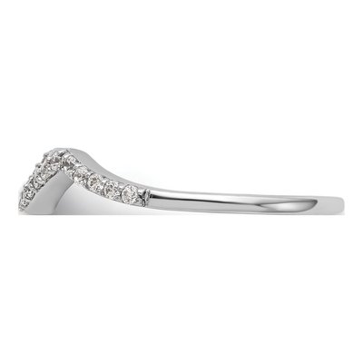 14K White Gold 1/6 ct tw Diamond Contoured Wedding Ring – view 3