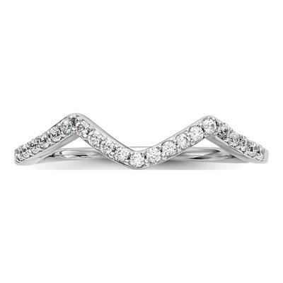 14K White Gold 1/6 ct tw Diamond Contoured Wedding Ring – view 4