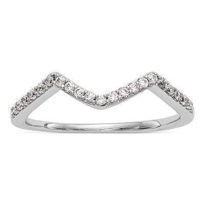 14K White Gold 1/6 ct tw Diamond Contoured Wedding Ring