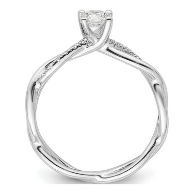 14K White Gold Diamond Criss-Cross Engagement Ring Semi-Mount – view 3