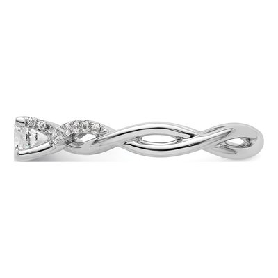 14K White Gold Diamond Criss-Cross Engagement Ring Semi-Mount – view 4