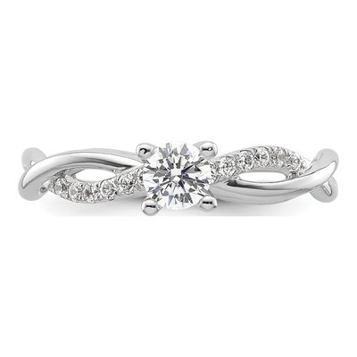 14K White Gold Diamond Criss-Cross Engagement Ring Semi-Mount – view 5