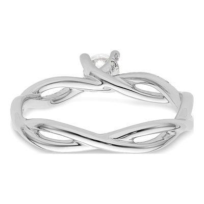 14K White Gold Diamond Criss-Cross Engagement Ring Semi-Mount – view 6