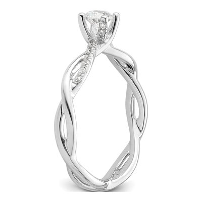14K White Gold Diamond Criss-Cross Engagement Ring Semi-Mount – view 7