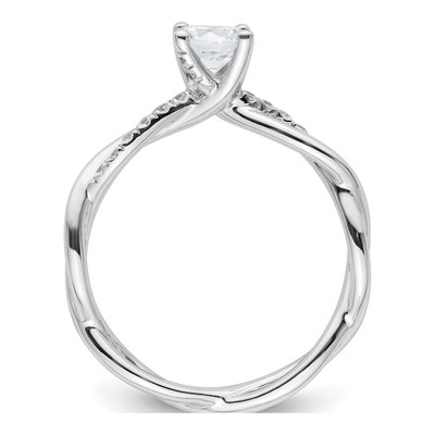 14K White Gold Diamond Criss-Cross Engagement Ring Semi-Mount – view 3