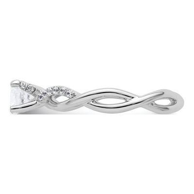 14K White Gold Diamond Criss-Cross Engagement Ring Semi-Mount – view 4